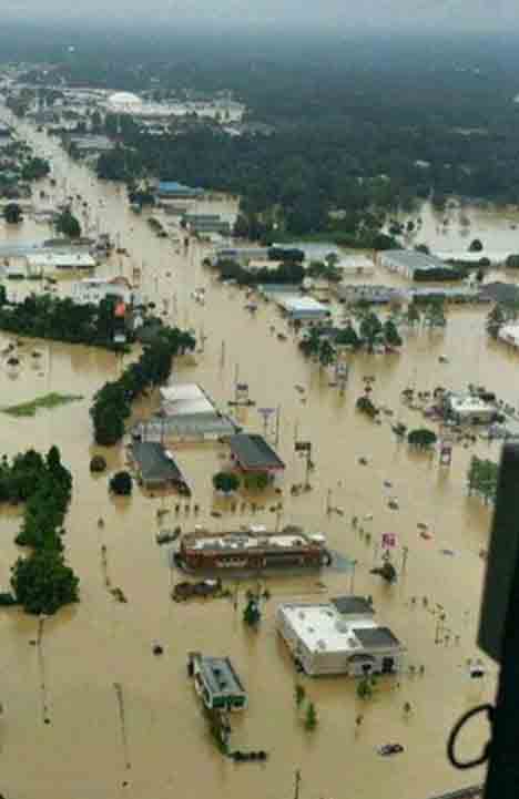 flooded livingston parish seen from the air