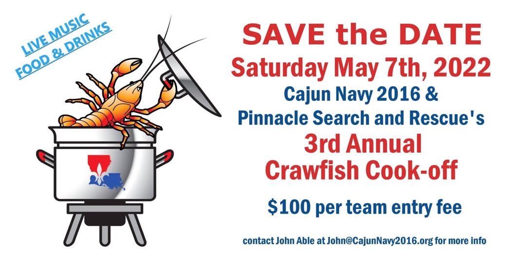 cajun navy 2016 pinnacle search rescue 3rd annual crawfish cookoff